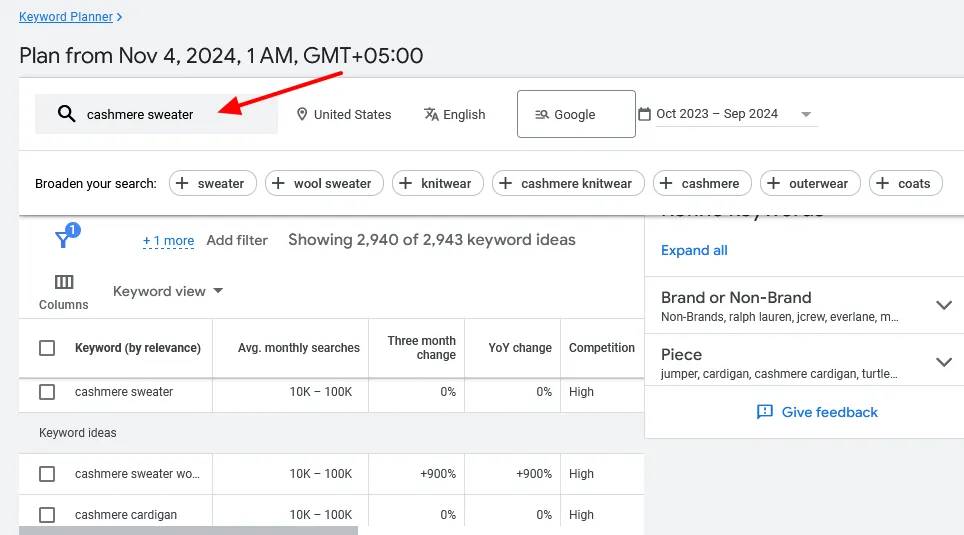 Google Keyword Planner Use in Content Marketing