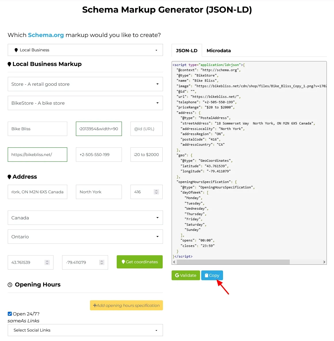 Jason-LD and Microdata Schema Markup Generator