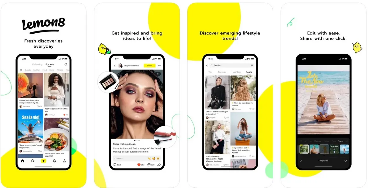 Lemon8 is a content-driven platform focusing on visually appealing, lifestyle-oriented posts, blending elements of Instagram and Pinterest