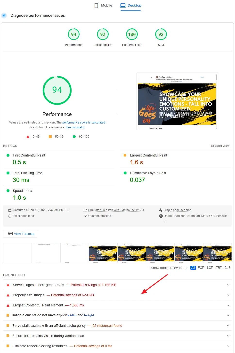 Google PageSpeed Insights Showing the Performance and Technical Issues of a Website.