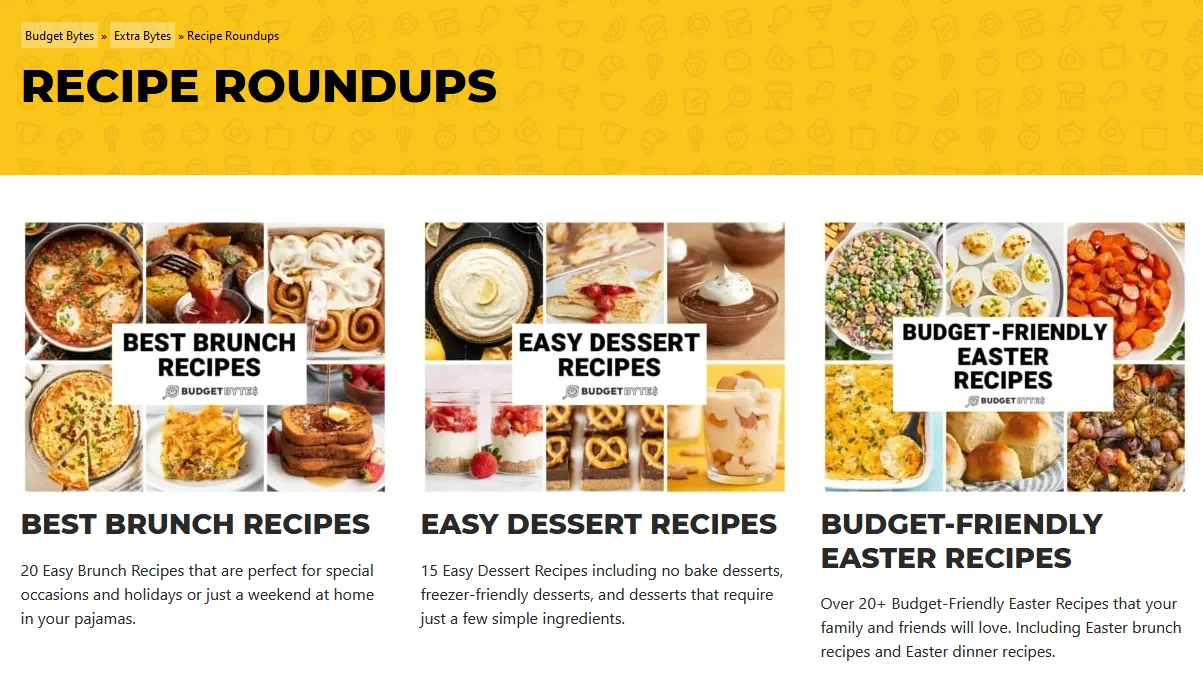 Participate in recipe round-ups