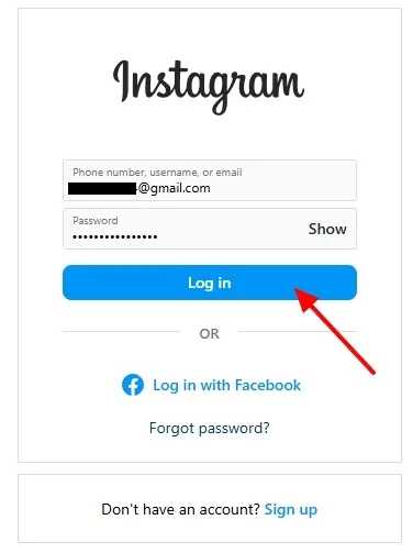 Enter your Instagram credentials i.e. Username and Password through which you login.