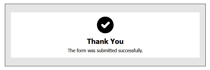 The Form was submitted successfully